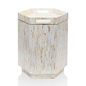 Mesa de Centro de Mosaico de Conchas Capiz con Diseño Hexagonal Único, Muebles de Lujo para Sala de Estar, Fabricante - Product Image 1