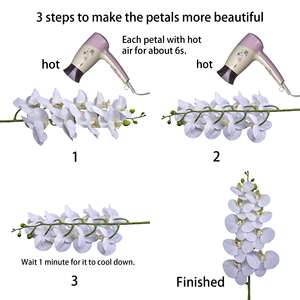 ก้านดอกกล้วยไม้ฟาแลนนอปซิส THAF-011 แบบสัมผัสเหมือนจริง ทำจากยางลาเท็กซ์คุณภาพพรีเมียม สำหรับตกแต่งบ้านอย่างหรูหรา และจัดดอกไม้สำหรับงานแต่งงาน - Product Image 5