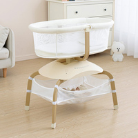 Berceau balançoire électrique 2-en-1 populaire pour bébé, avec télécommande et application, dossier inclinable, conforme à la certification EN