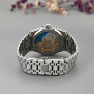 Montre Hip Hop pour Homme Entièrement Sertie de Moissanite VVS Plaqué Argent Sterling 925 Bracelet Platine Mouvement ETA Bijoux Tendance - Product Image 3