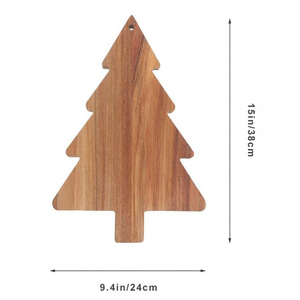 Plateau de service en bois en forme de sapin de Noël, plateau à collations rustique multi-usages avec sections divisées pour fromage, noix et viande - Product Image 2