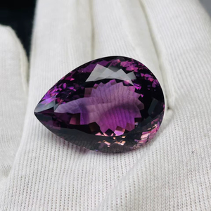 Ametyste naturelle taille poire 84,30 carats, grande taille, qualité AAA, avec lueur, belle couleur, coupe et polissage parfaits, à prix avantageux. - Product Image 2