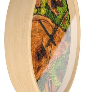 Reloj de pared de madera de olivo hecho a mano con números romanos, reloj de pared de madera natural, decoración de pared de lujo para sala de estar rústica. - Product Image 5