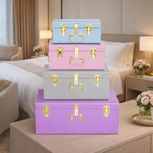 Juego de 4 Baúles Metálicos Decorativos, Caja de Almacenamiento Metálica de Lujo, Baúl Metálico al por Mayor - Product Image 2