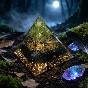 หินอาเกตรูฮีสวยงาม ขายส่ง หินคริสตัลธรรมชาติ ขนาด 5 ซม. หินควอตซ์ออร์กอน คริสตัลเรซิ่น รูปทรงปิรามิด คริสตัลบำบัด คริสตัลทำความสะอาดพลังแม่เหล็ก - Product Image 4