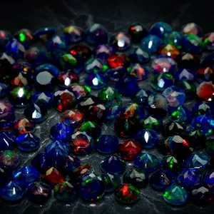 Opale d'Éthiopie noire naturelle AAA+ de 3 mm, ovale facettée, pierre brute pour la fabrication de bijoux fins et la lithothérapie - Product Image 4