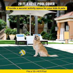 Telo di Sicurezza per Piscina Interrata 20x42 ft Rettangolare Invernale con Tripla Cucitura in Rete ad Alta Resistenza in Materiale PP Rivestito in PVC - Product Image 2