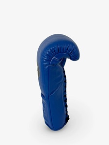 Gants de boxe personnalisés à lacets - Style Sanda, extensibles, antidérapants, avec sangle de poignet réglable, en cuir de vachette premium, bleu royal - Product Image 6