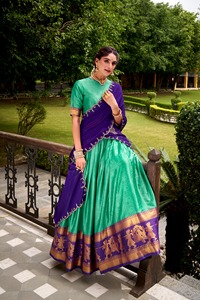 Indian Ethnic Traditional Designer <b>Lehenga</b> Choli Zari Weaving Work Wedding Outfit <b>Women</b> Fancy Wear Floor-Length Regular Fit - Product Image 3