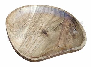 Assiettes à dîner et plateaux de service faits à la main en bois d'acacia respectueux de l'environnement-Décoration intérieure moderne pour charcuterie de fruits et apéritifs - Product Image 6