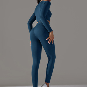 ชุดโยคะคุณภาพสูงแบบสั่งทำพิเศษ Cy2k สำหรับผู้หญิง ชุดออกกำลังกาย 2 ชิ้น เสื้อชั้นในกีฬาและกางเกงเลกกิ้ง ชุดออกกำลังกายสำหรับผู้หญิง - Product Image 4