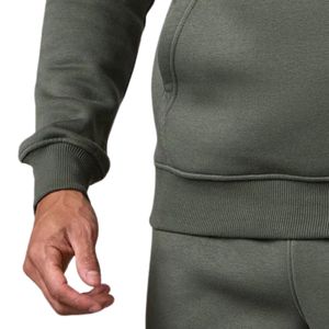 Sweat à capuche décontracté en molleton vert olive pour homme, à manches longues, idéal pour le sport et l'hiver - Product Image 5