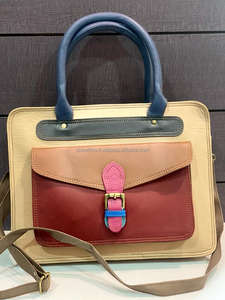 Bolsos de mano de cuero reciclado personalizados de alta calidad, bolso de diseñador de lujo y bolso de cuero colorido para mujer - Product Image 4