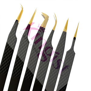Eyelash Extension Tweezers Professional Custom Stainless Steel Eyebrow Pointed Slanted Tip Set of <b>Tools</b> - Product Image 5