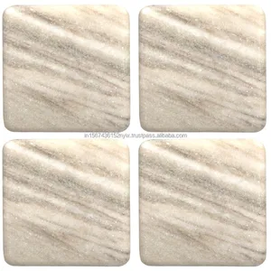 Juego de posavasos de mármol natural Posavasos elegantes de piedra Hermoso diseño hecho a mano Perfecto para mesa de comedor o uso de regalo - Product Image 2