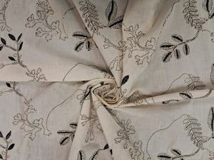 Tela de Algodón Peinado Estampada en Blanco y Negro con Cordón Bordado para Vestidos de Niñas/Mujeres, Transpirable y Ligera, en Oferta - Product Image 3