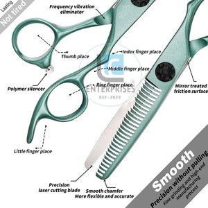 Ciseaux à effiler antidérapants en acier inoxydable – Ciseaux de haute qualité pour barbier, pour droitiers - Product Image 5