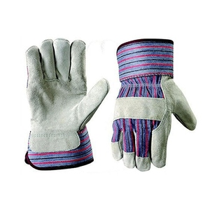 Gants de travail en cuir de vachette pleine fleur robustes de qualité supérieure, certifiés CE, anti-coupure, 11 oz, pour la sécurité industrielle et la protection des mains - Product Image 1
