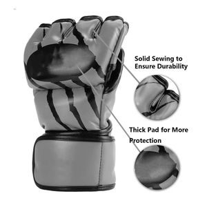 Gants d'entraînement MMA en cuir à demi-doigts, personnalisables, respirants, coupe-vent et anti-UV pour adultes – Vente en gros - Product Image 3