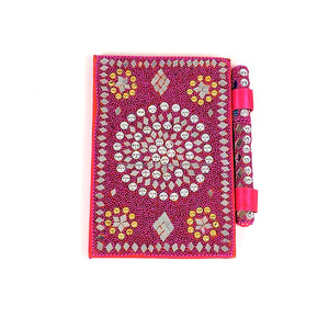 Agenda et stylo décorés de paillettes, artisanat indien, couleurs variées, pour journal intime, carnet de notes, cadeau souvenir. - Product Image 2