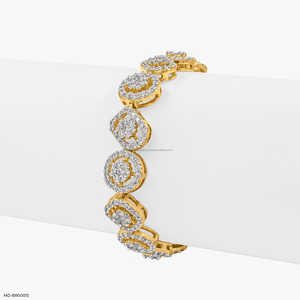 Pulsera de Diamantes Premium para Mujer en Oro Amarillo, Blanco y Oro Rosa con Diseño Floral Vintage para Fiestas Especiales y Novias - Product Image 4
