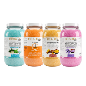 Sel de bain exfoliant pour les pieds à la lavande, écologique et professionnel, pour le soulagement musculaire et l'hydratation - Utilisation à domicile - Product Image 1