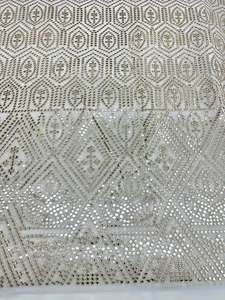 Tela de Lentejuelas Bordada de Lujo, Diseño de Ondas, Material de Encaje de Malla para Vestidos de Noche, Vestidos de Novia y Prendas de Alta Costura - Product Image 6