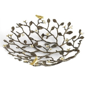 Sang trọng cao cấp Kim Loại bảng Top trang trí Bát màu xanh lá cây nhà trang trí hoa cutout độc đáo Hòa Bình thực phẩm thương mại muỗng <span class=keywords><strong>Flatware</strong></span> - Product Image 1