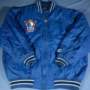 Chaqueta Personalizada Vintage Starter Azul Marino para Hombre, Talla Grande, Chaqueta Cortavientos con Cierre Completo, Estilo Y2K - Product Image 1