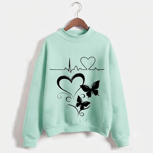 2026 Best Style Women Streetwear Lightweight Fleece Sweatshirt Polyester/Cotton Embroidered Oversized Loose Winter Solid Front - Product Image 4