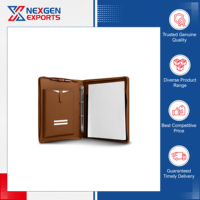 Nexgen Exports – Porte-documents à anneaux en cuir PU de qualité supérieure, style luxueux, avec fermeture éclair, modèle Ring Binder-24 Accept
