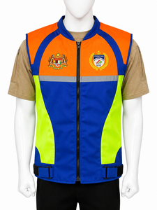 เสื้อกั๊กสะท้อนแสงแบบกำหนดเอง ซิปด้านหน้า ป้ายติดเสื้อ ตัวเลือกโลโก้แบบกำหนดเอง ชุดทำงาน - Product Image 1