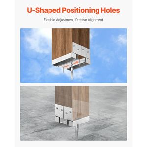 Pali in Acciaio al Carbonio Zincato 6x6 per Carichi Pesanti, 10 Pezzi, Dimensione Interna 5.49x5.57 pollici/139.5x141.5mm, Ancoraggio per Pali in Cemento Zincato - Product Image 4