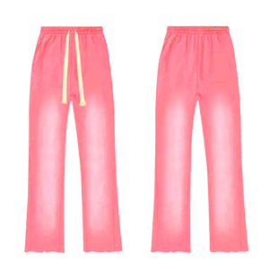 Pantalones de chándal lavados con ácido 100% algodón para hombre Pantalones lavados con piedra con estilo desteñido al sol - Product Image 5