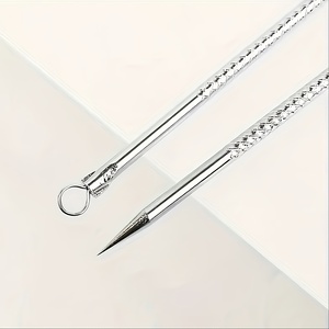Stainless Steel Pimple <b>Extractor</b> Needle <b>Blackhead</b> Remover Needle Facial Acne <b>Extractor</b> Tool Set 4pcs Face Use - Product Image 5