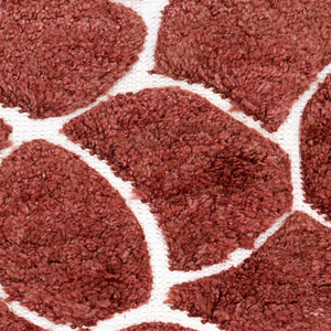 Tapis DECORDEC en laine marron terre cuite à motif galets ivoire, écologique, antidérapant, tufté à la main, à poils épais, moderne, pour salon - Product Image 4