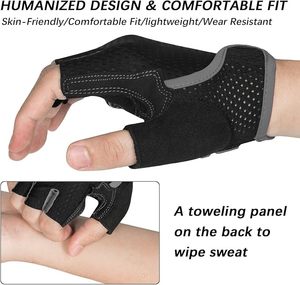 Gants de cyclisme pour hommes/femmes - Gants de vélo mi-doigts pour le cyclisme/haltérophilie/salle de sport/moto - Product Image 6