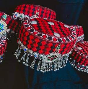 Gorros Afganos Hechos a Mano con Pedrería, Estilo Personaje, para Mujer, para Fiestas al Aire Libre, Ajustables, con Decoración, MOQ Bajo - Product Image 2