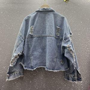 Women's Denim Jacket Heavy Rhinestones Beaded 3D Bow Knot Washed Outerwear for Autumn Winter Summer Casual Jean - Product Image 5