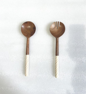 Trending Design Wood And Resin Salad Server Serving Use for Serving Salad Home Kitchen Party Events at very good and best price - Product Image 5