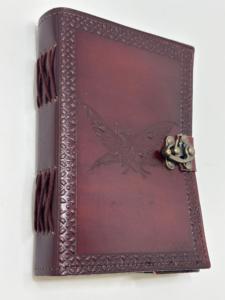 Handcrafted Embossed <b>Leather</b> Journal 5x7 Inch Antique Lock Notebook Sketchbook Gift <b>Diary</b> - Product Image 3