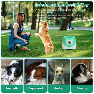 Lanciatore Automatico di Palline per Cani con 6 Palline da Tennis, 3 Distanze di Lancio Regolabili, Macchina Interattiva per il Gioco di Porta e Rientra - Product Image 2