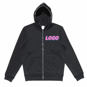 Échantillon gratuit OEM Ensemble de sweat à capuche pour hommes 50 coton 50 polyester imprimé surdimensionné Full Zip Up mousse 3d Logo Puff Print Hoodies - Product Image 4