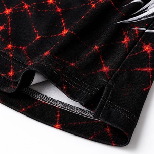 Polo de Manga Corta para Hombre con Estampado de Lobo Rojo y Negro, Transpirable, de Poliéster Tejido, Ropa Deportiva Informal - Product Image 6