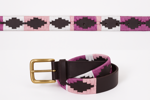 Ceinture en cuir de vachette de luxe style polo décontracté, motif floral, boucle en alliage, 35 mm, sangle en coton brodée, Divine International - Product Image 6