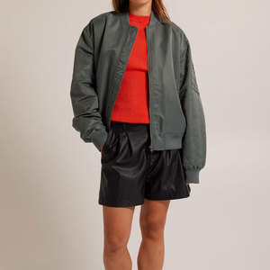 OEM Service Lightweight Women Bomber <b>Jacket</b> Stylish Daily Outfit Women Nylon Material Zipper Autumn Bomber <b>Jackets</b> - Product Image 2
