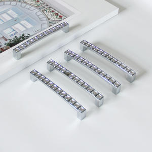 Contemporary Zinc Alloy Rectangle Cabinet Handle <b>Crystal</b> Acrylic Inlay Durable Kitchen Drawer Bedroom Bathroom Furniture - Product Image 3