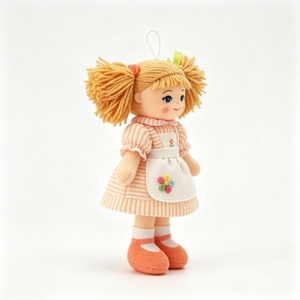 customized Mini hanging rag <b>doll</b>, twin pigtail cloth <b>doll</b>, striped dress apron <b>doll</b>, fabric plush ornament, stuffed girl <b>doll</b> - Product Image 6