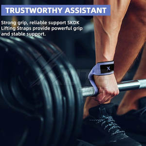 Sangle de levage en néoprène de qualité professionnelle pour l'entraînement en force et la musculation - Support de préhension réglable, léger et unisexe - Product Image 5