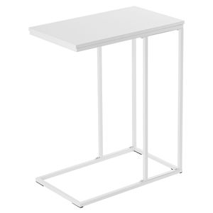 Tavolino Laterale Rettangolare in MDF e Ferro Tipo C 48*28*58cm, Singolo Strato, Bianco con Finitura Spray per Soggiorno - Product Image 6